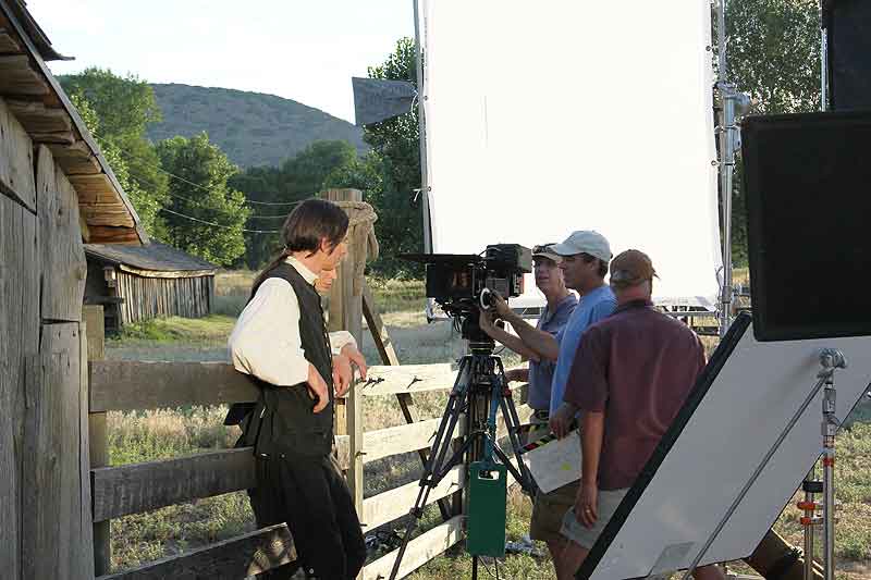 Camera crew setting up a shot with Will (Macleish) and George (Ben)
