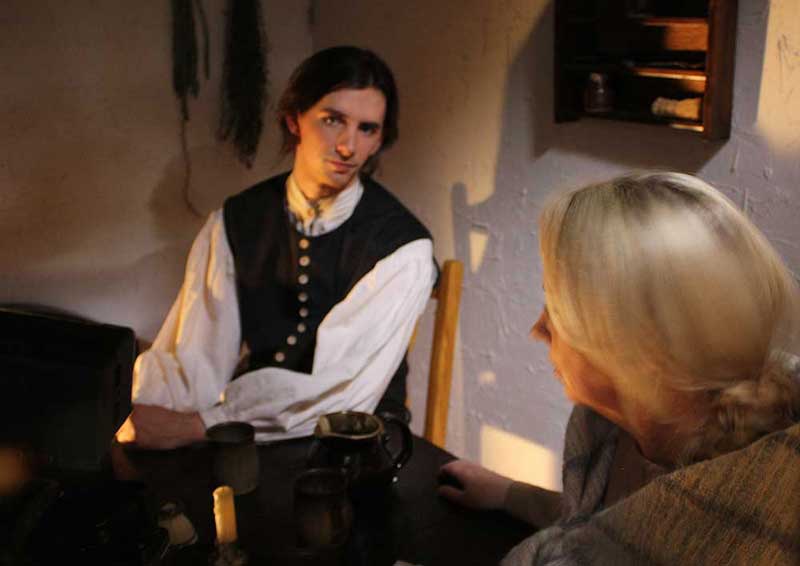 Will Stiles (Macleish Day) and Anne Stiles (June Polner) in the cottage