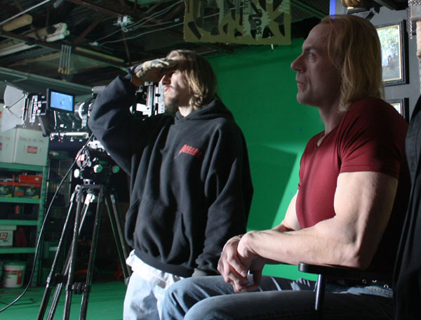 Jon Firestone and Trygve Lode watch the monitor