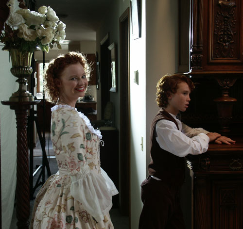 Christa Cannon as Lady Catherine and Tom Place as Young Henry for The Highwayman promo shoot
