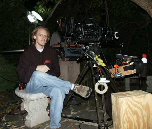 Jon Firestone with the Red One Camera during The Highwayman promo shoot