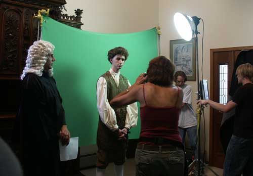 Christa Cannon as Lady Catherine, Macleish Day as Sir Malcolm and make up lady Lorraine Altumra for The Highwayman promo shoot