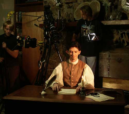 Macleish Day as Will Stiles in The Highwayman (Tim Hardy, RED ONE Camera and Jon Firestone in background)