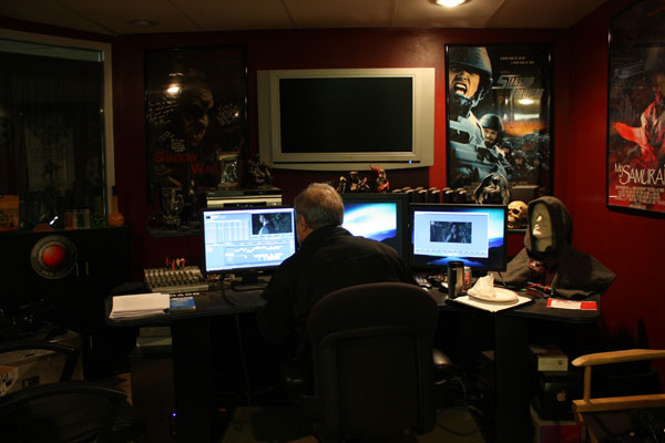 Bob Berg editing the Highwayman promo footage shot with the RED ONE camera